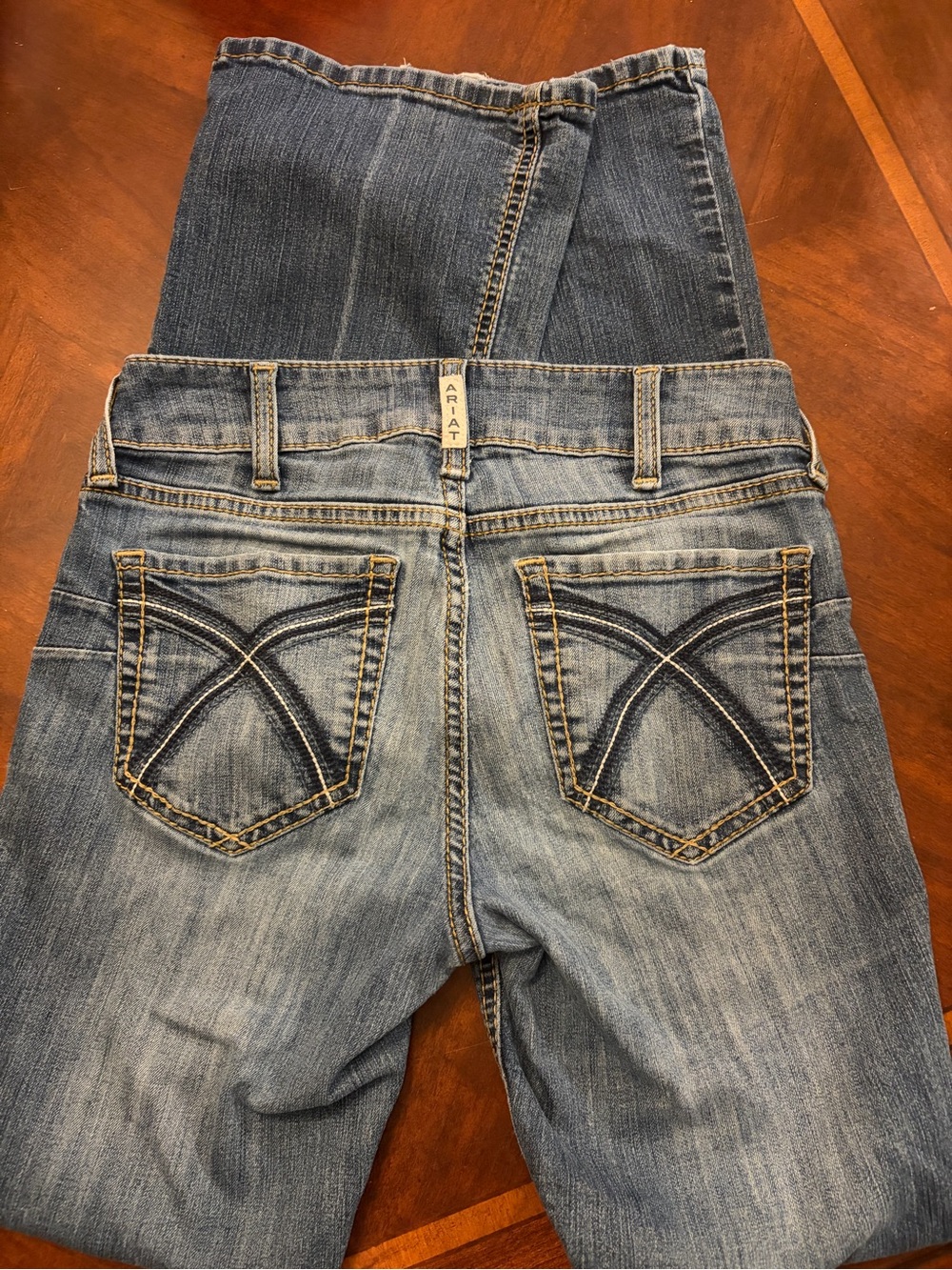 Ariat REAL Perfect Rise Rosa Light Blue Distressed Denim Jeans